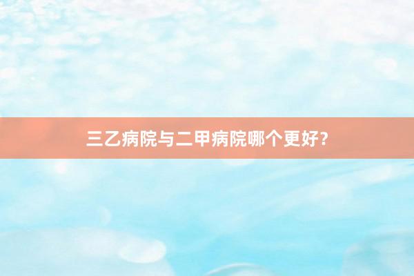 三乙病院与二甲病院哪个更好？